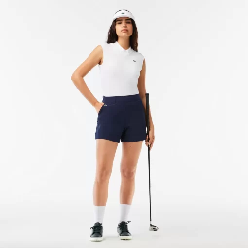 Bermuda Femme Golf Sport En Taffetas Extensible | Lacoste Fashion