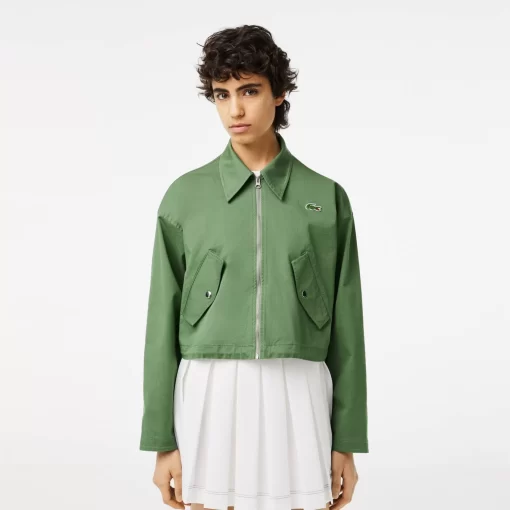 Blouson Harrington Zippe Femme En Coton | Lacoste Hot