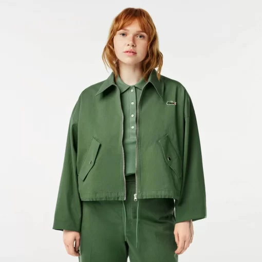 Blouson Harrington Zippe Femme En Coton | Lacoste Hot