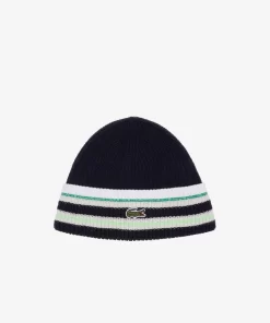 Bonnet A Rayures En Laine Cotelee Fabrique En France | Lacoste Cheap