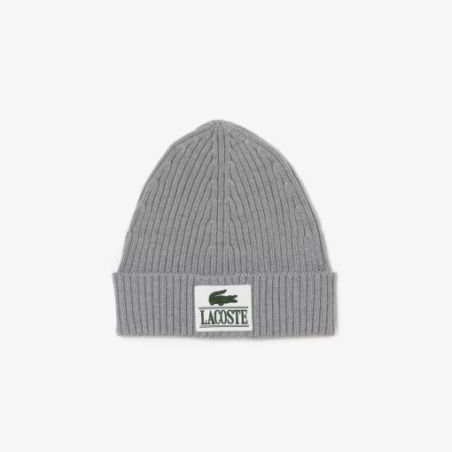 Bonnet En Laine Cotelee Avec Vignette Tissee | Lacoste Best