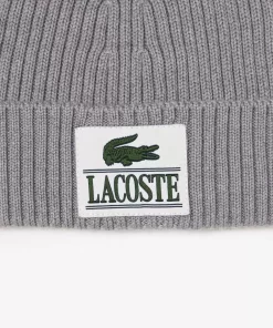 Bonnet En Laine Cotelee Avec Vignette Tissee | Lacoste Best