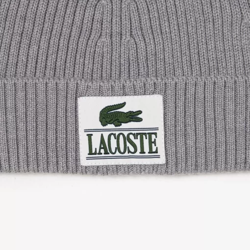 Bonnet En Laine Cotelee Avec Vignette Tissee | Lacoste Best