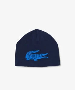 Bonnet Unisexe Reversible Avec Crocodile Contraste | Lacoste Best Sale