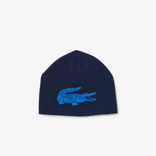 Bonnet Unisexe Reversible Avec Crocodile Contraste | Lacoste Best Sale