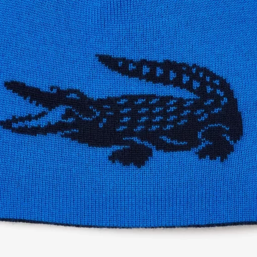 Bonnet Unisexe Reversible Avec Crocodile Contraste | Lacoste Best Sale