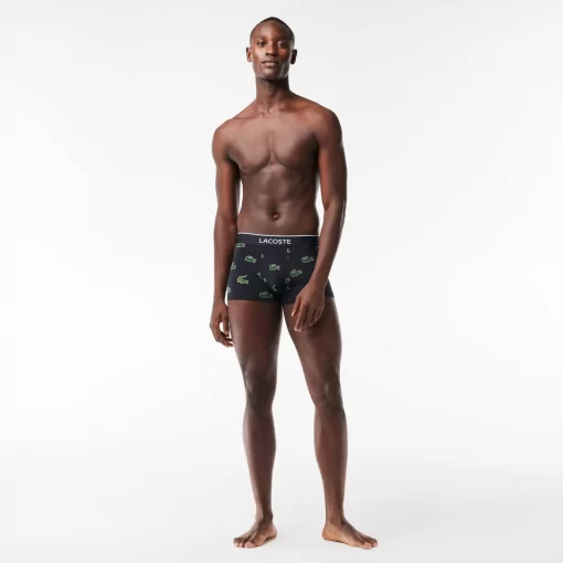 Boxer Court Extensible Avec Imprime Crocodile | Lacoste New