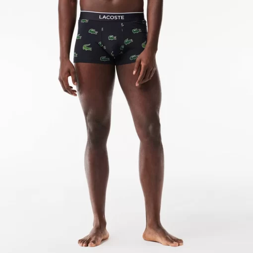 Boxer Court Extensible Avec Imprime Crocodile | Lacoste New