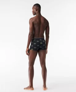 Boxer Court Extensible Avec Imprime Crocodile | Lacoste New