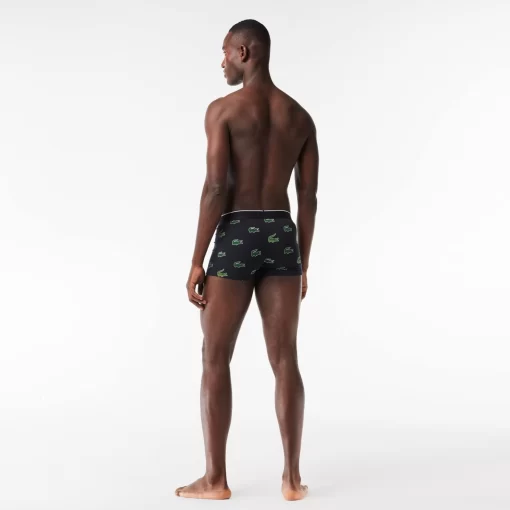 Boxer Court Extensible Avec Imprime Crocodile | Lacoste New