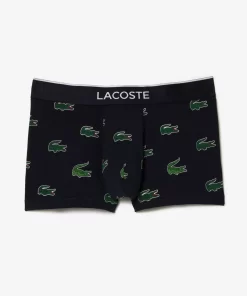 Boxer Court Extensible Avec Imprime Crocodile | Lacoste New