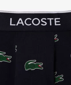 Boxer Court Extensible Avec Imprime Crocodile | Lacoste New