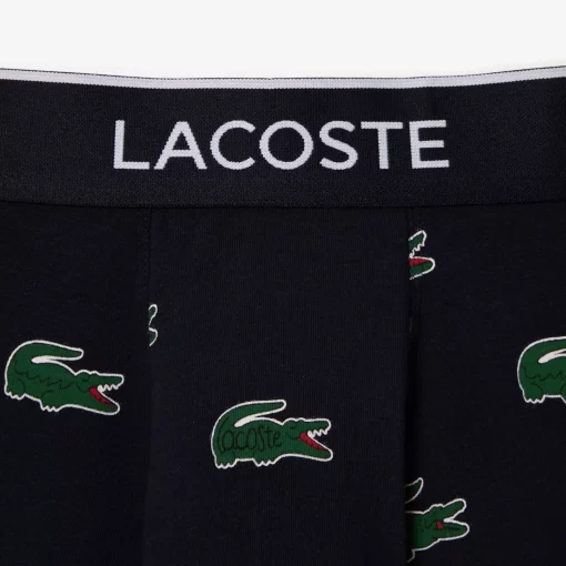 Boxer Court Extensible Avec Imprime Crocodile | Lacoste New