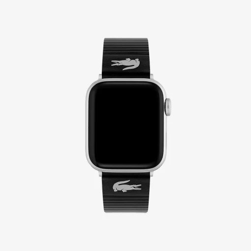 Bracelet Apple Watch Unisexe En Cuir Noir | Lacoste Clearance