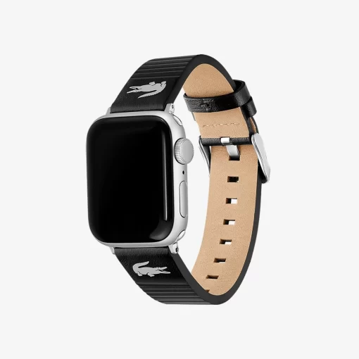 Bracelet Apple Watch Unisexe En Cuir Noir | Lacoste Clearance