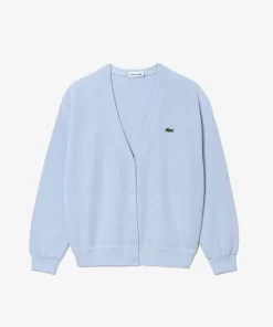 Cardigan Col V Femme En Coton Biologique | Lacoste Best Sale