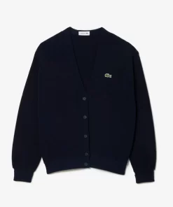 Cardigan Col V Femme En Coton Biologique | Lacoste Discount