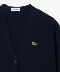 Cardigan Col V Femme En Coton Biologique | Lacoste Discount