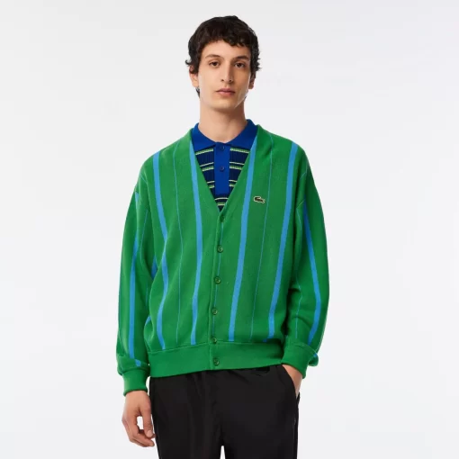 Cardigan Col V Homme En Coton Biologique | Lacoste Flash Sale