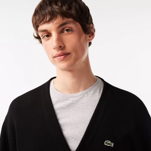 Cardigan Col V Homme En Coton Biologique | Lacoste Hot