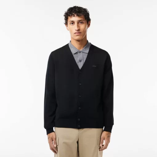 Cardigan En Laine Merinos | Lacoste Clearance