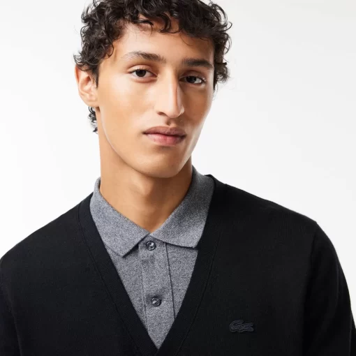 Cardigan En Laine Merinos | Lacoste Clearance