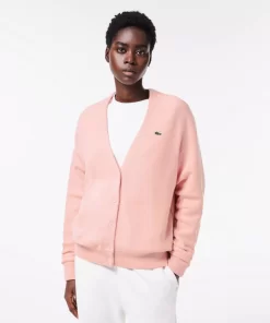 Cardigan Femme Col En V En Laine | Lacoste Discount