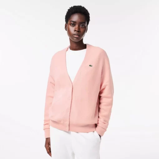 Cardigan Femme Col En V En Laine | Lacoste Discount