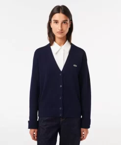 Cardigan Femme Col En V En Laine | Lacoste Cheap