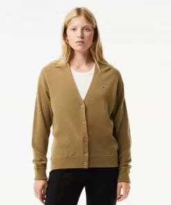 Cardigan Femme Col En V En Laine | Lacoste Store