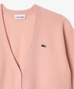 Cardigan Femme Col En V En Laine | Lacoste Discount