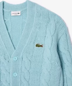 Cardigan Loose Fit En Laine Torsadee | Lacoste Clearance