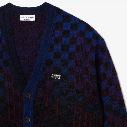 Cardigan Motif Monogramme En Alpaga Et Laine | Lacoste Store