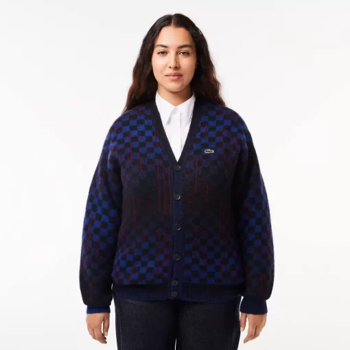 Cardigan Motif Monogramme En Alpaga Et Laine | Lacoste Store