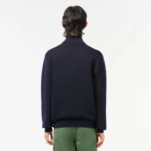 Cardigan Zippe A Col Montant En Laine Unie | Lacoste Flash Sale