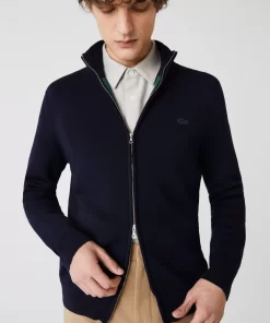 Cardigan Zippe A Col Montant En Laine Unie | Lacoste Flash Sale