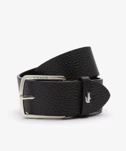 Ceinture En Cuir Graine A Boucle Carree Gravee | Lacoste Hot