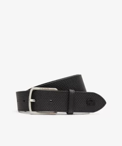 Ceinture En Cuir Texture A Boucle Gravee | Lacoste Outlet