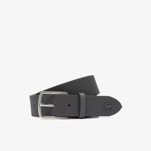 Ceinture En Cuir Texture A Boucle Gravee | Lacoste Cheap