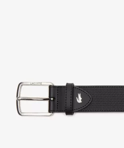 Ceinture En Cuir Texture A Boucle Gravee | Lacoste Outlet