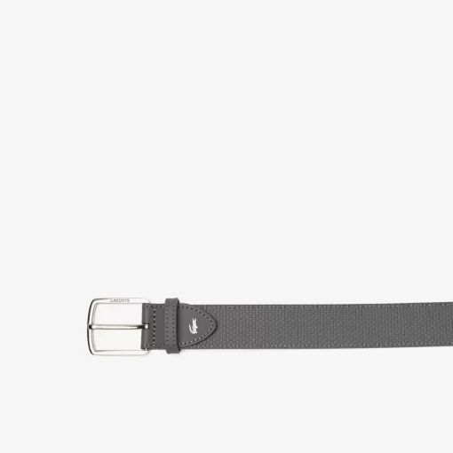 Ceinture En Cuir Texture A Boucle Gravee | Lacoste Cheap