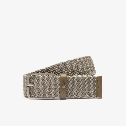 Ceinture En Maille Extensible Avec Crocodile | Lacoste Discount