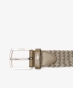 Ceinture En Maille Extensible Avec Crocodile | Lacoste Discount