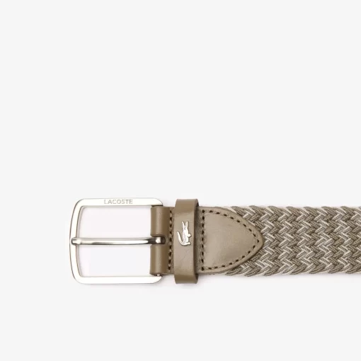 Ceinture En Maille Extensible Avec Crocodile | Lacoste Discount