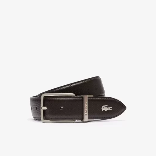 Ceinture Reversible En Cuir Pique A Boucle Gravee | Lacoste Store