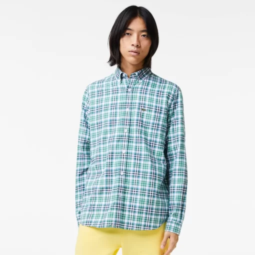 Chemise A Carreaux Homme En Coton Biologique | Lacoste Online