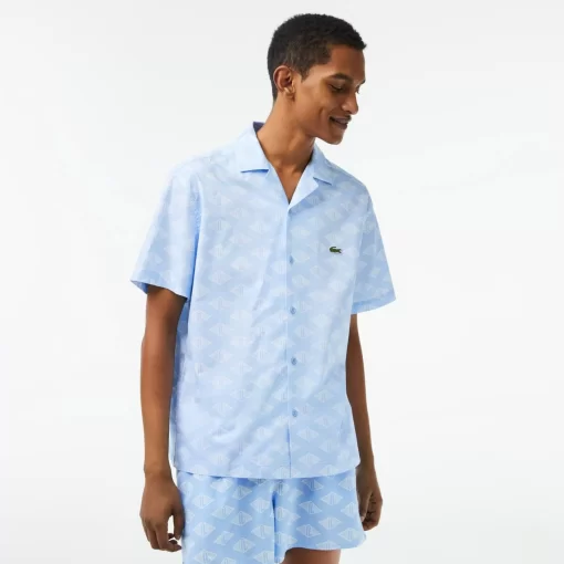 Chemise A Manches Courtes Homme Avec Imprime Monogramme | Lacoste Store