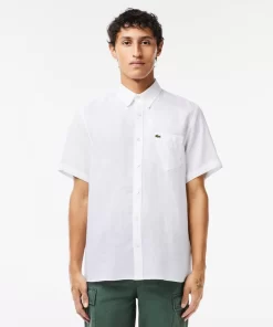 Chemise A Manches Courtes Homme En Lin | Lacoste Store