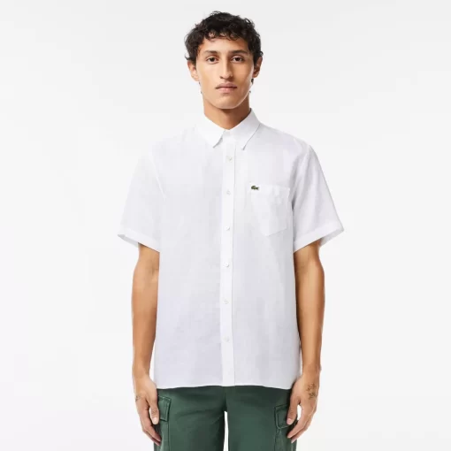 Chemise A Manches Courtes Homme En Lin | Lacoste Store