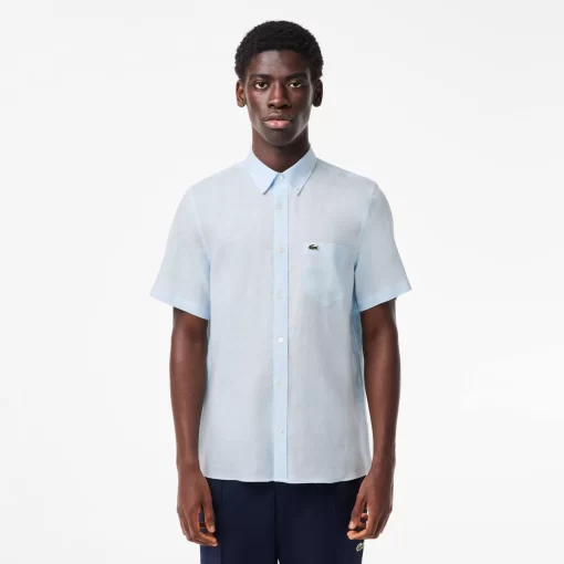 Chemise A Manches Courtes Homme En Lin | Lacoste New